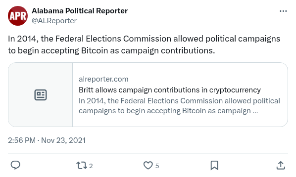 Screenshot of Archived Tweet