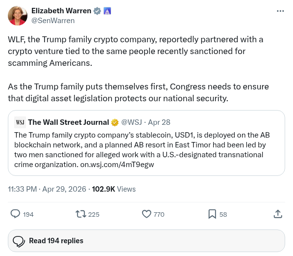 Screenshot of Archived Tweet